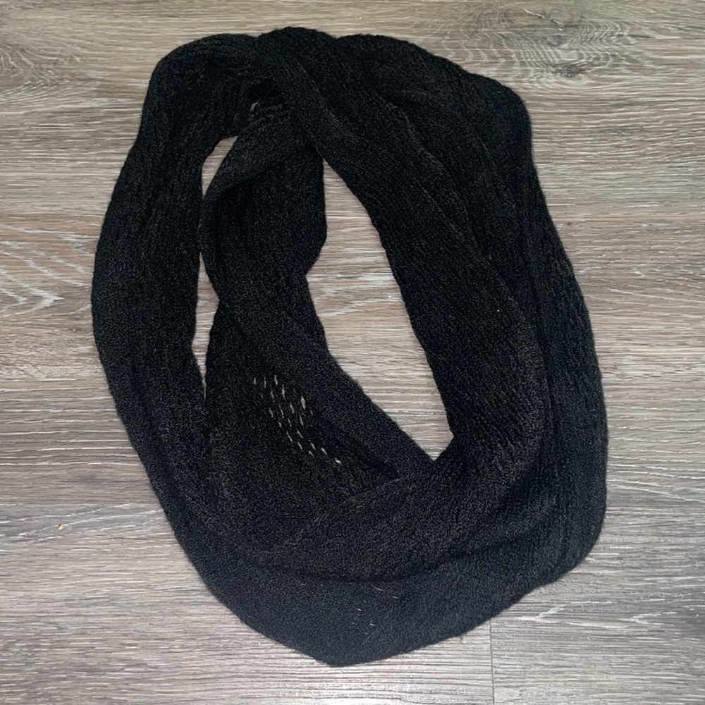 $5 or FREE with purchase! Black Crochet Infinity Scarf
